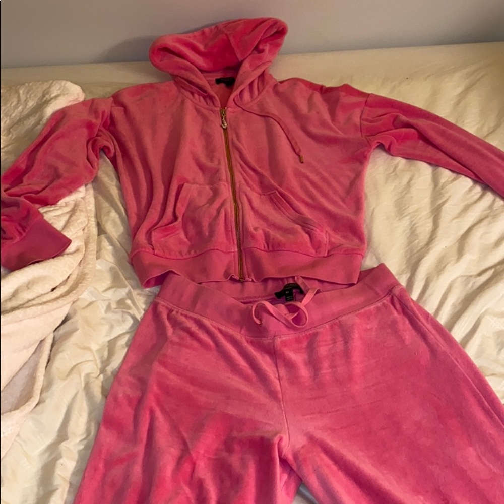Rose Pink Velour Juicy Couture SweatSuit